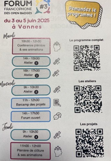 Programme et ateliers open badge